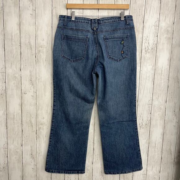 Vintage Cosmopolitan Jeanswear Embroidered Sequin Y2K Denim Bootcut Flare Jeans - Picture 2 of 11